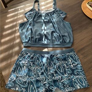 Women's Blue Paisley Swimsuit